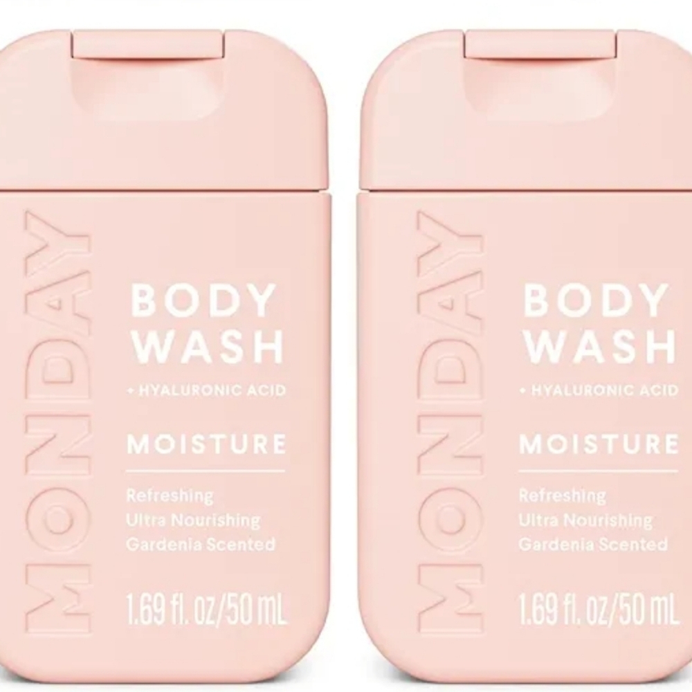 NWT MONDAY Body Wash Moisture Travel Size 1.69 fl oz. Set of 2